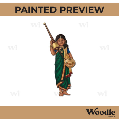Folk Singer Girl Pre Marked MDF Design 1