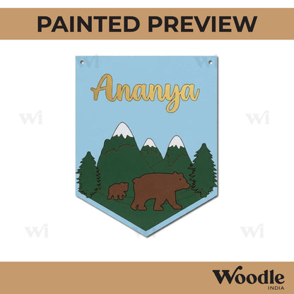 Forest Theme Nameplate MDF Design 1