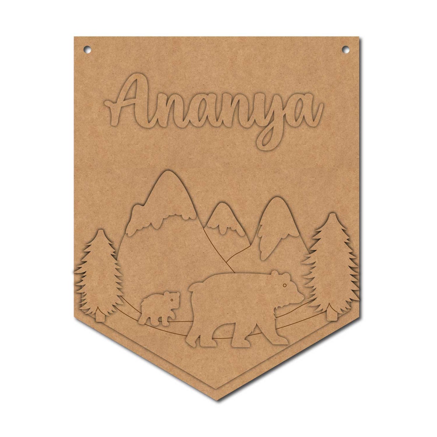 Forest Theme Nameplate MDF Design 1