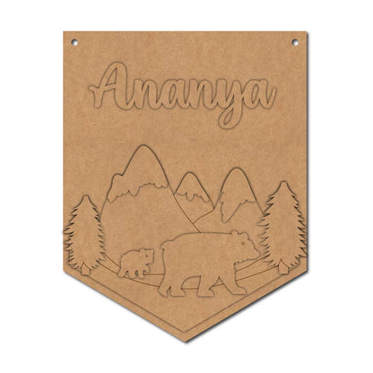 Forest Theme Nameplate MDF Design 1
