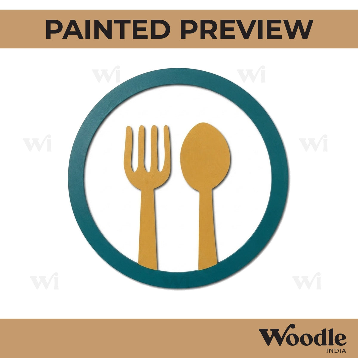 Fork Spoon Round Cutout MDF Design 1
