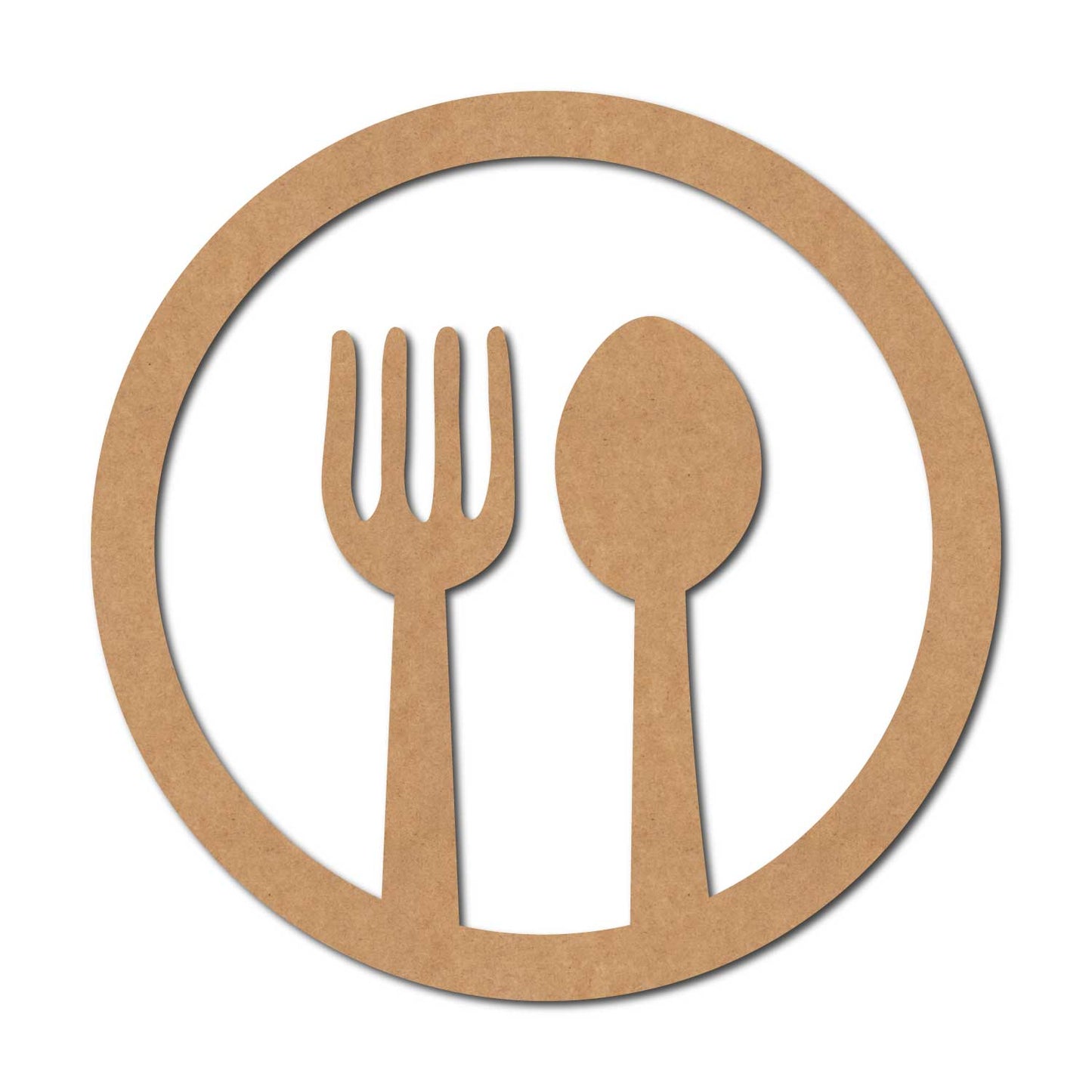 Fork Spoon Round Cutout MDF Design 1