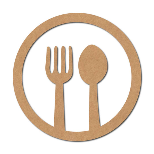 Fork Spoon Round Cutout MDF Design 1