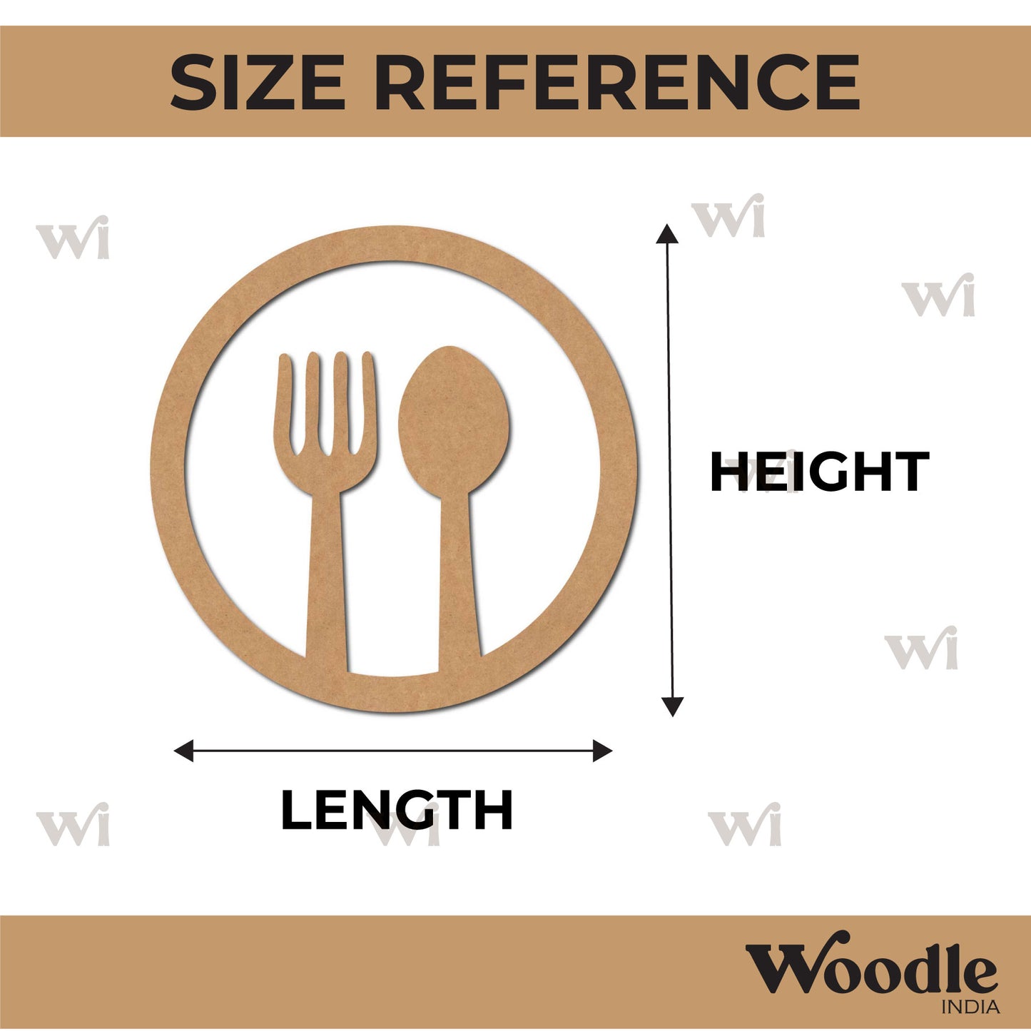 Fork Spoon Round Cutout MDF Design 1