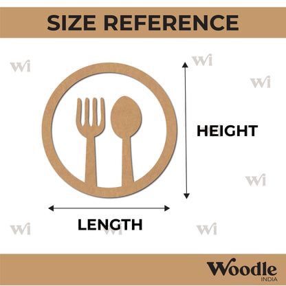 Fork Spoon Round Cutout MDF Design 1