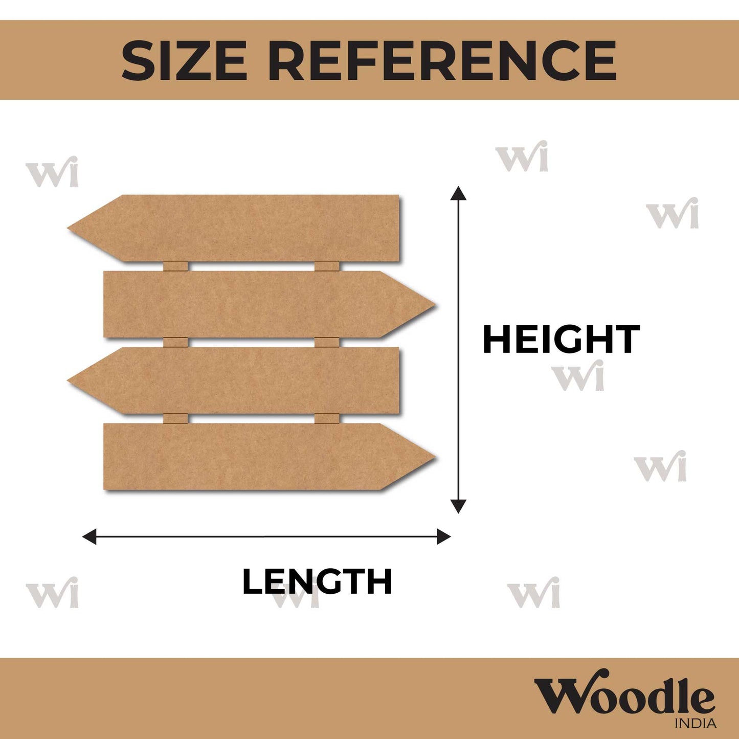 Four Arrow Plank Nameplate MDF Design 1