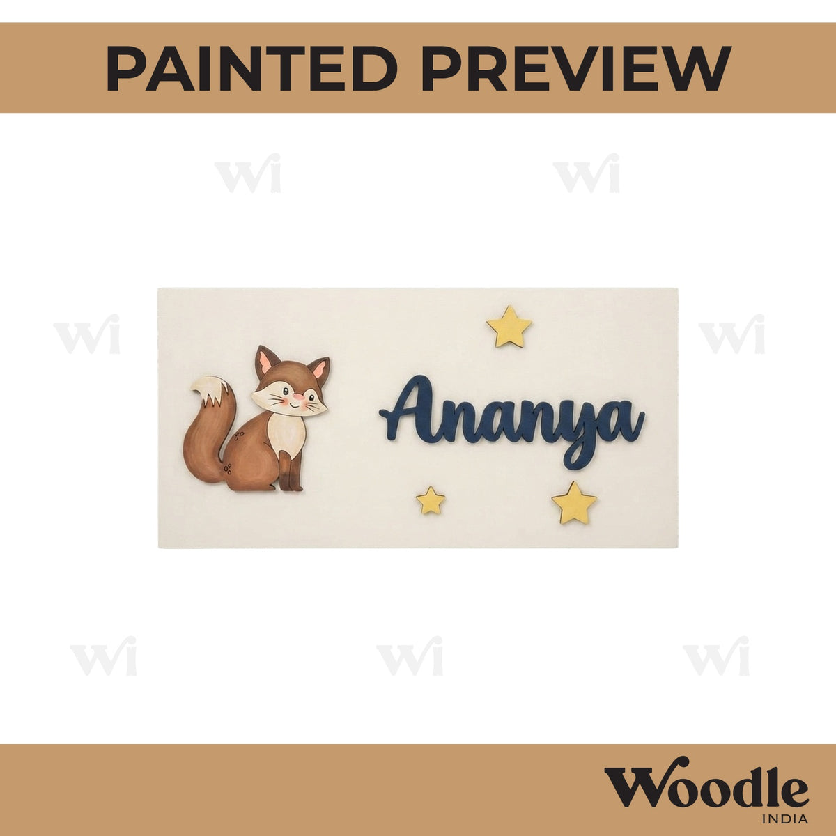 Fox Kids Nameplate MDF Design 1
