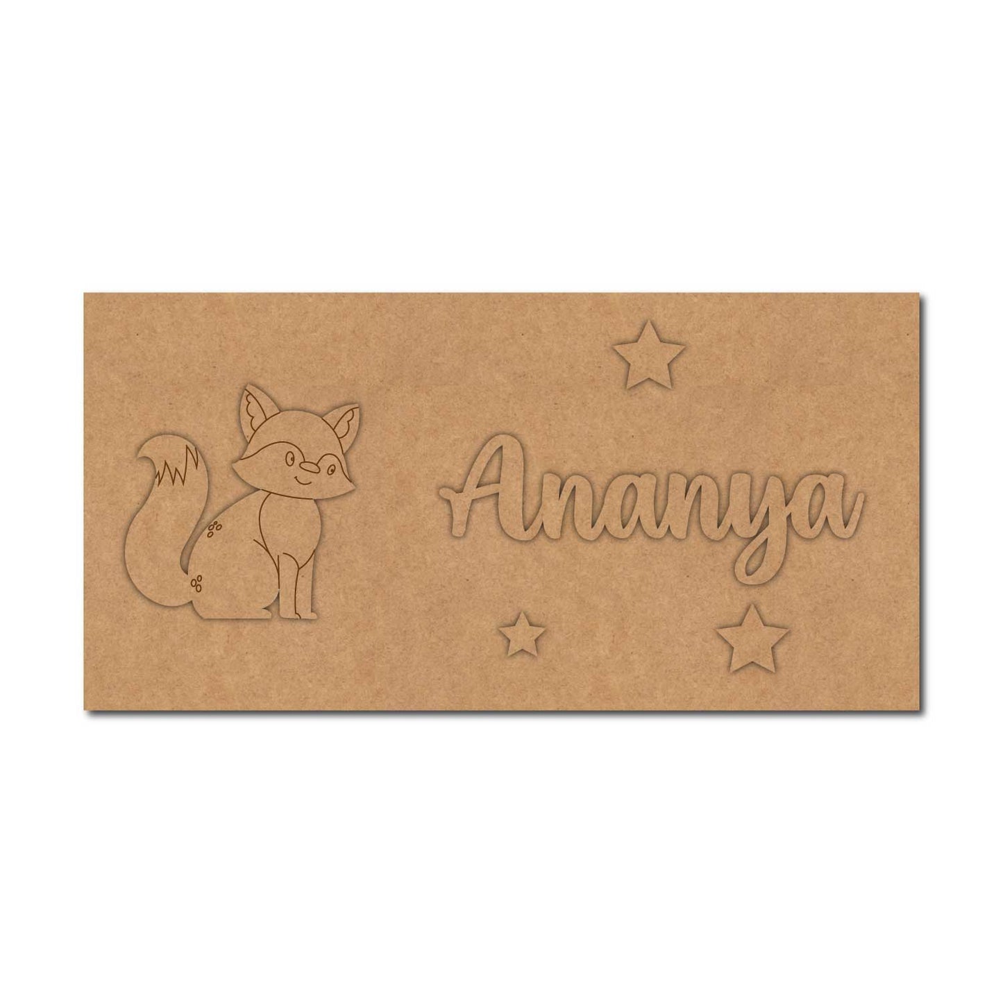 Fox Kids Nameplate MDF Design 1