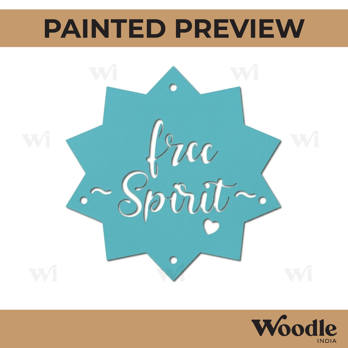 Free Spirit Text Hanging Cutout MDF Design 1