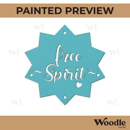 Free Spirit Text Hanging Cutout MDF Design 1