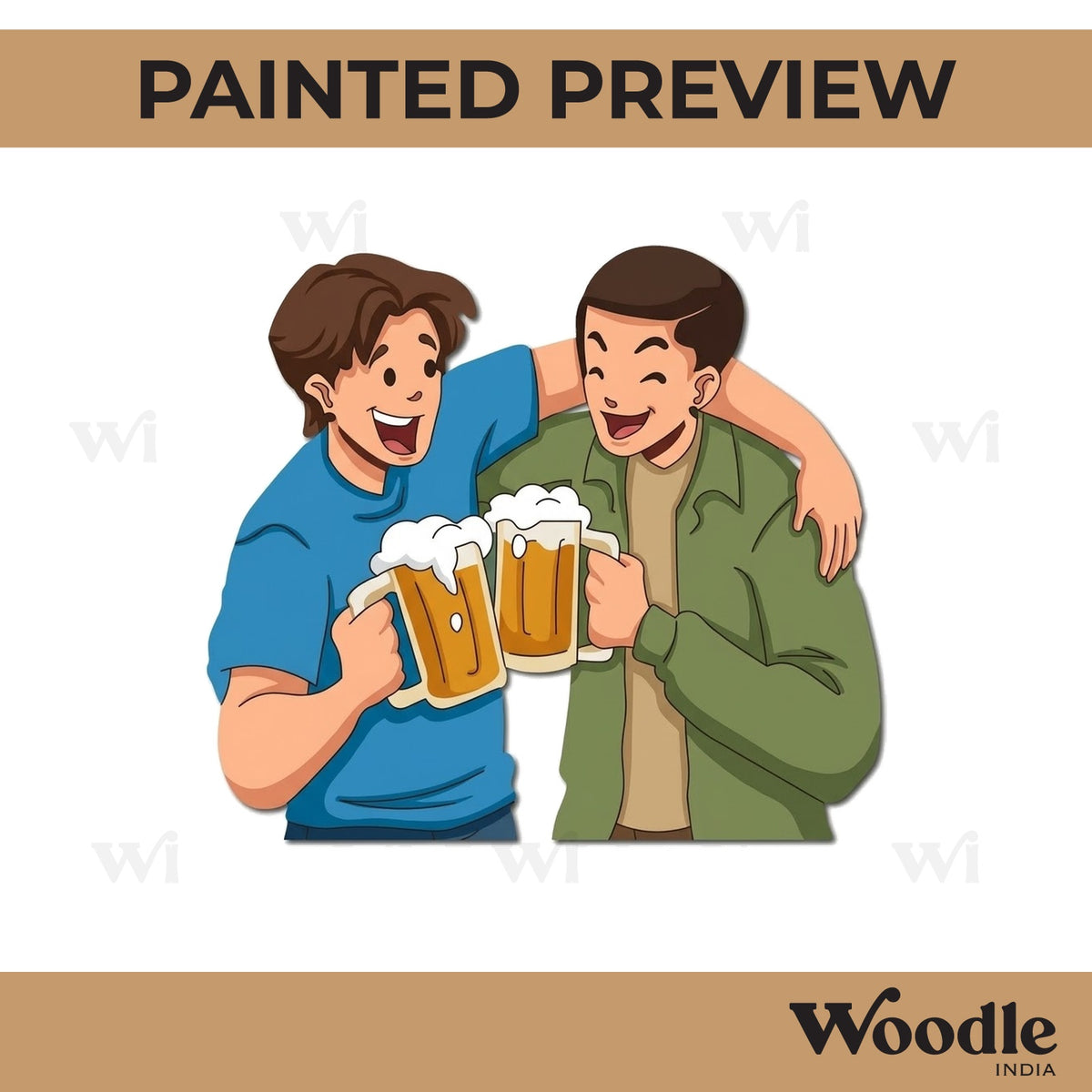 Friends Having Beer Pre Marked MDF Design 1