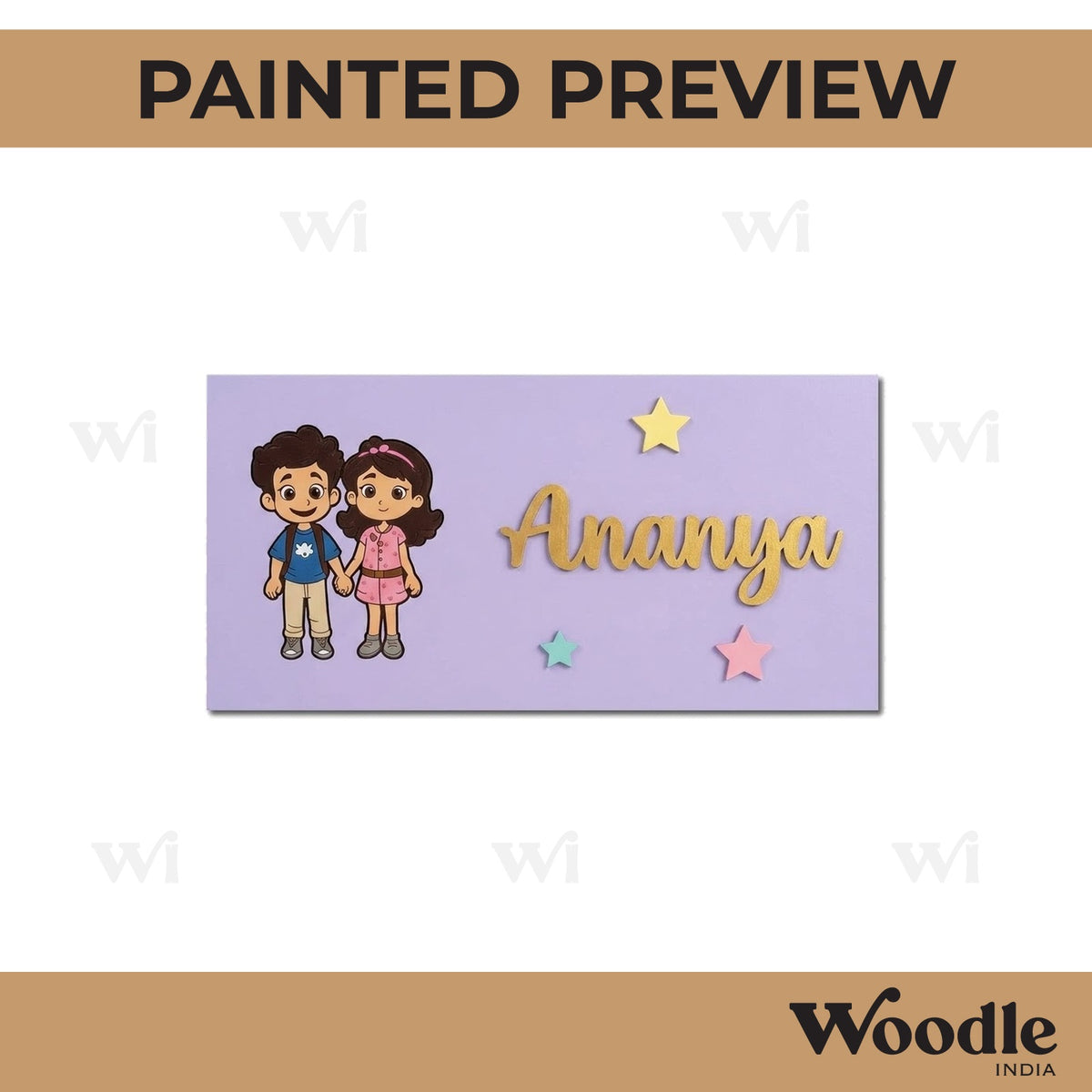 Friends Kids Nameplate MDF Design 3