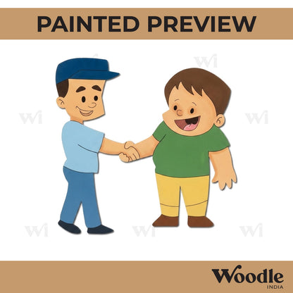 Friends Shaking Hands Pre Marked MDF Design 1