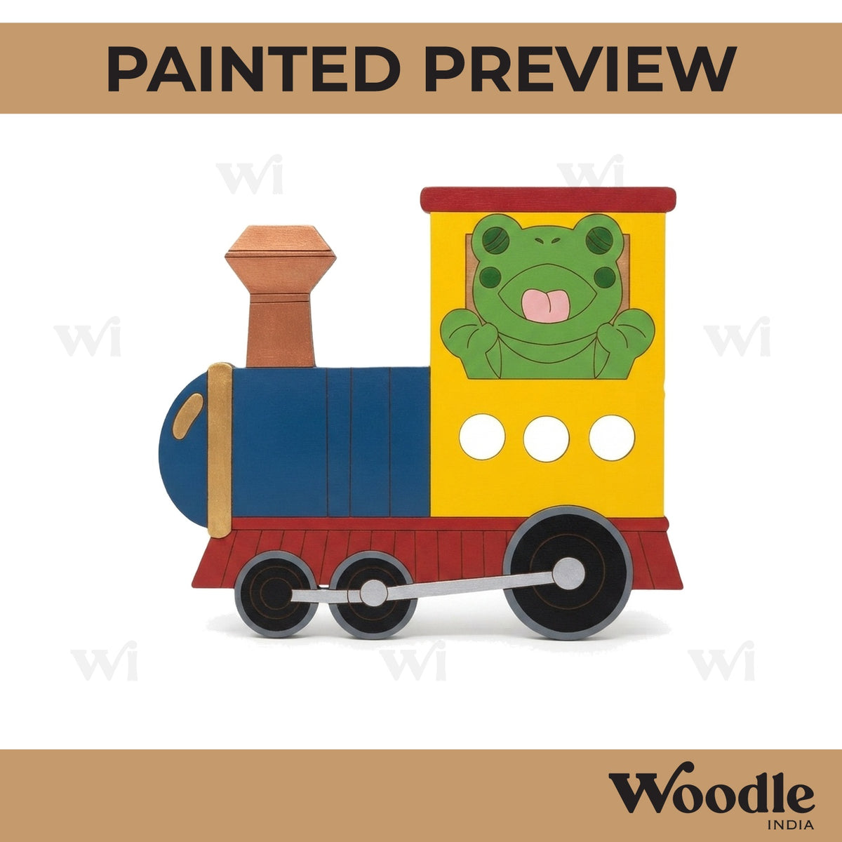 Frog In Train Pre Marked MDF Design 1