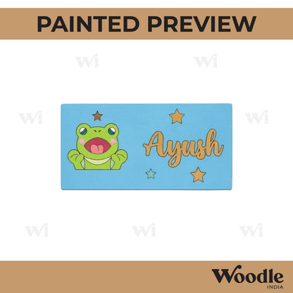Frog Kids Nameplate MDF Design 1