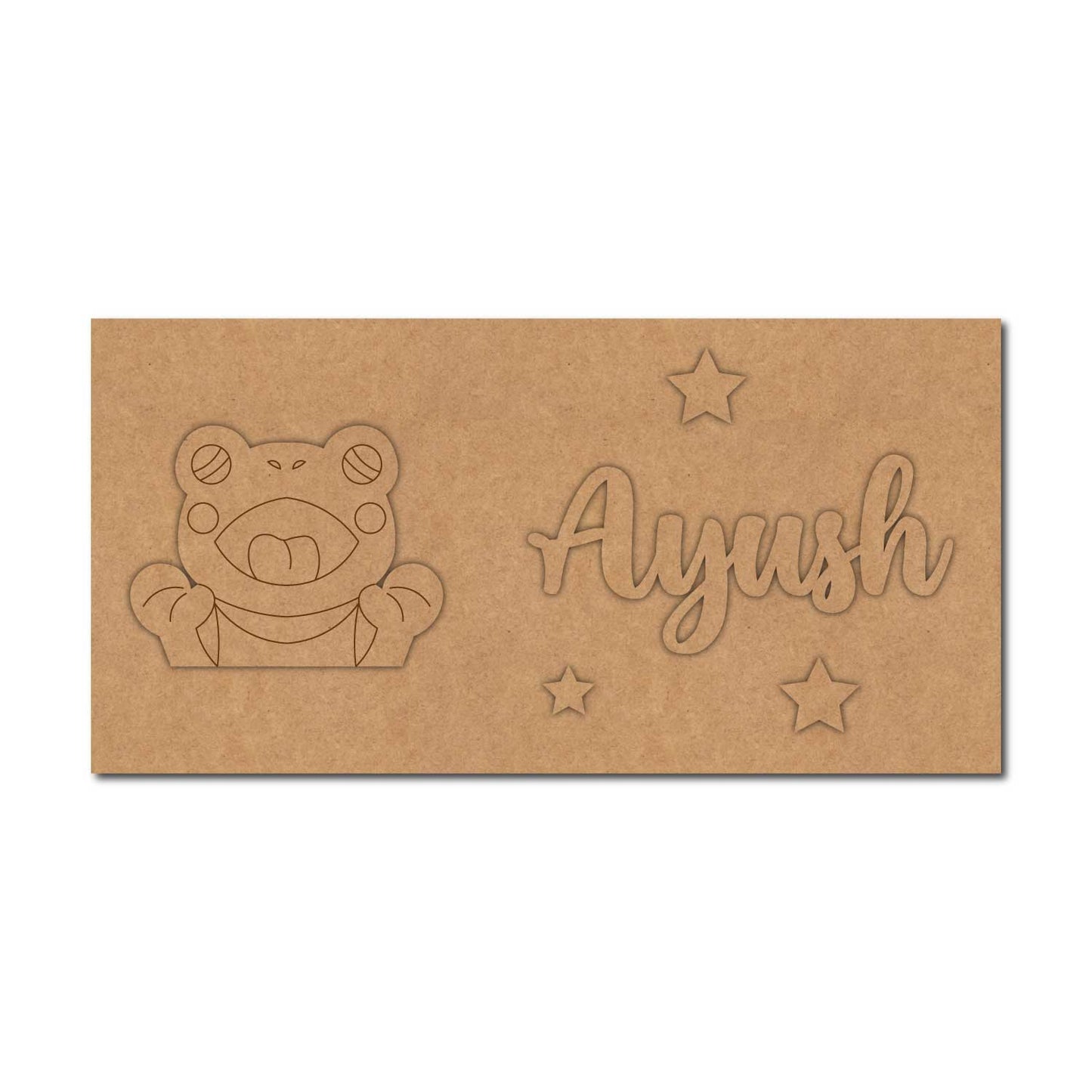 Frog Kids Nameplate MDF Design 1