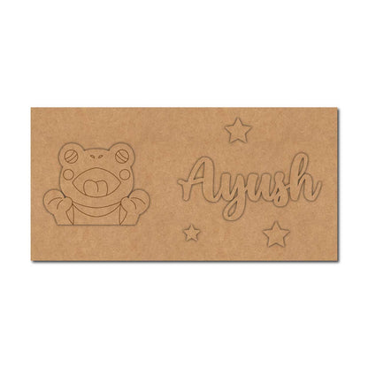 Frog Kids Nameplate MDF Design 1