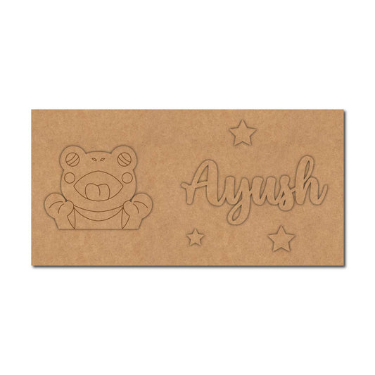 Frog Kids Nameplate MDF Design 1