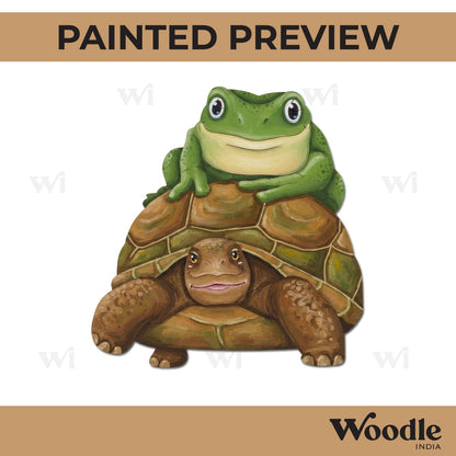 Frog On Tortoise Pre Marked MDF Design 1