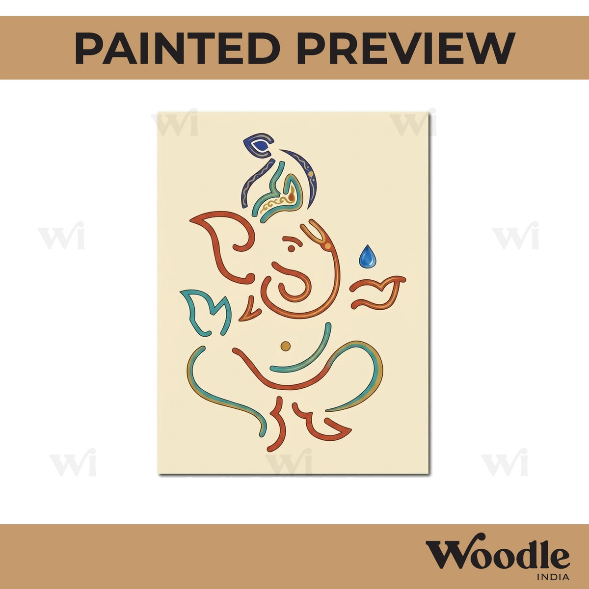 Ganesha Base Cutout MDF Design 11