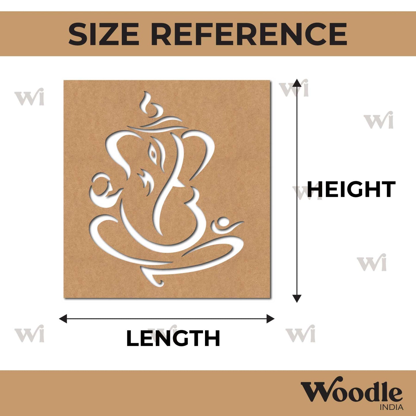 Ganesha Base Cutout MDF Design 2