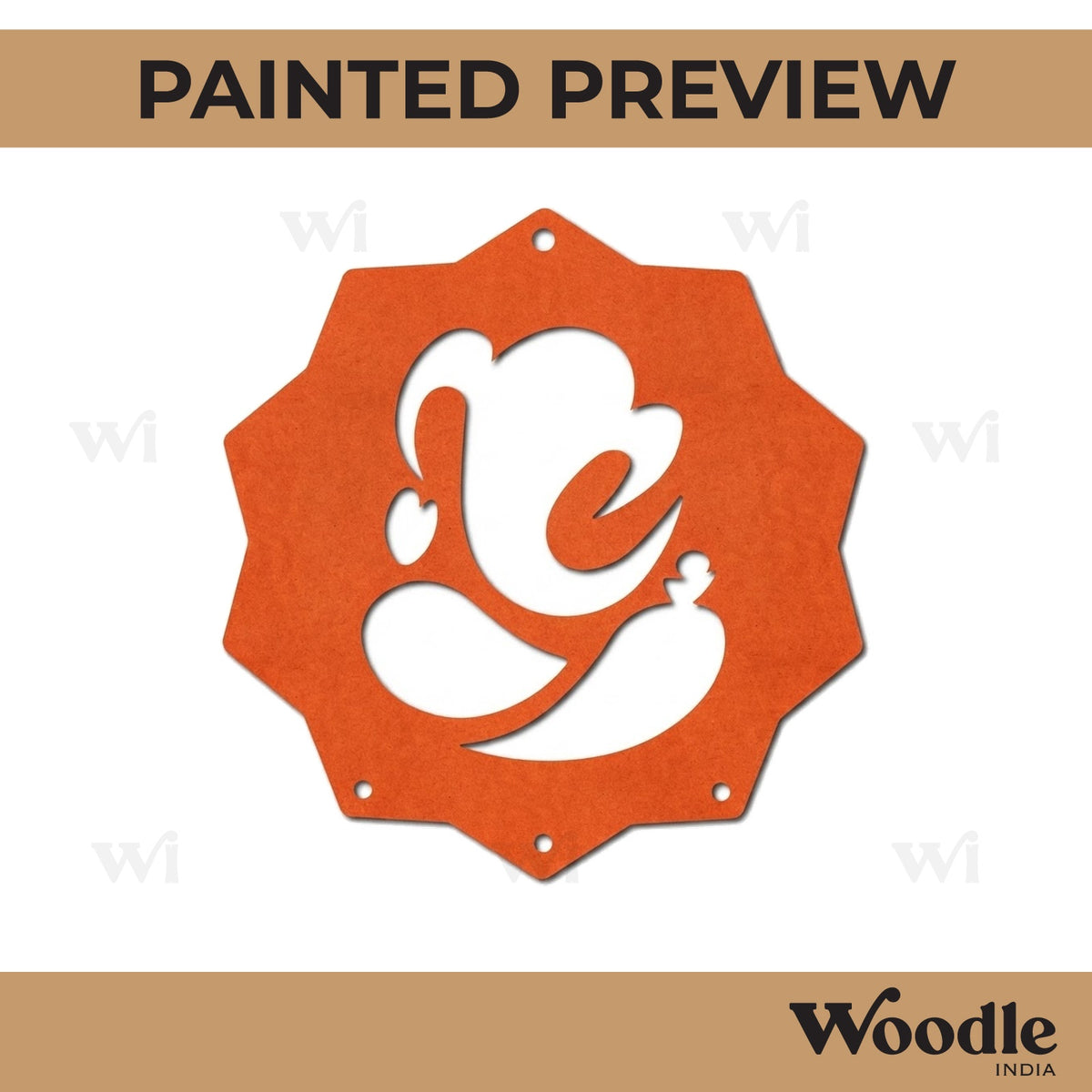 Ganesha Hanging Cutout MDF Design 2