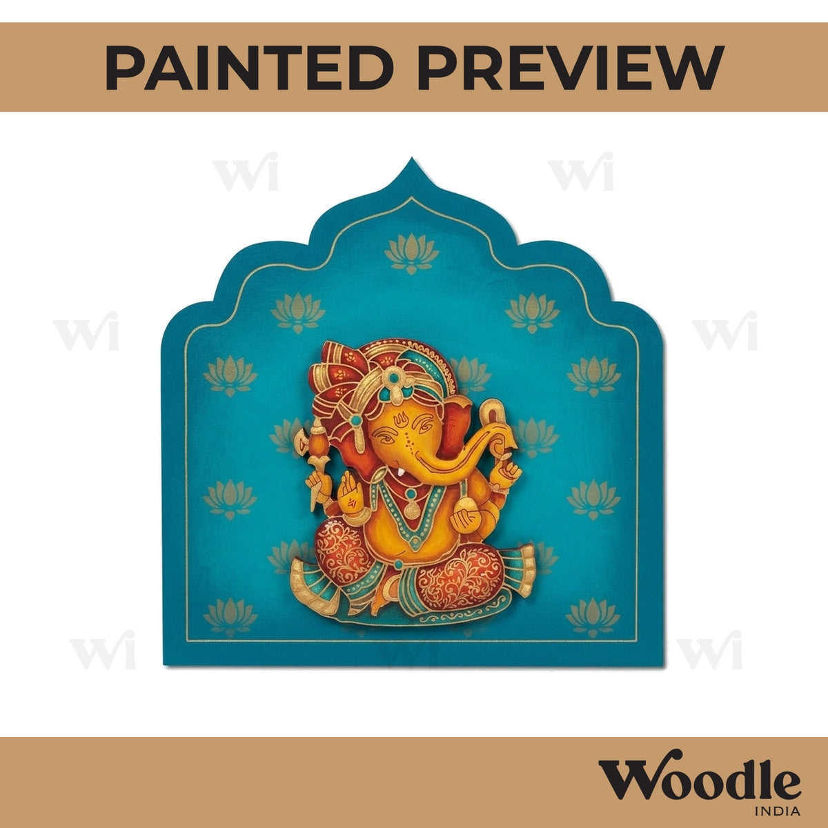 Ganesha Jharokha Pre Marked MDF Design 7