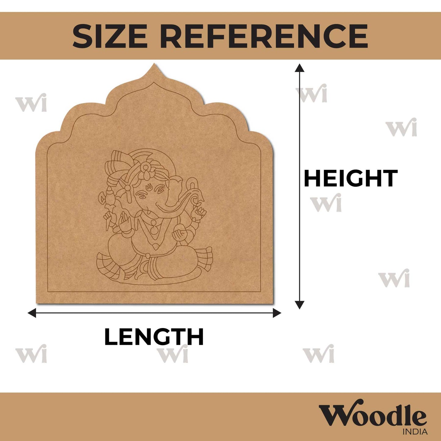Ganesha Jharokha Pre Marked MDF Design 7