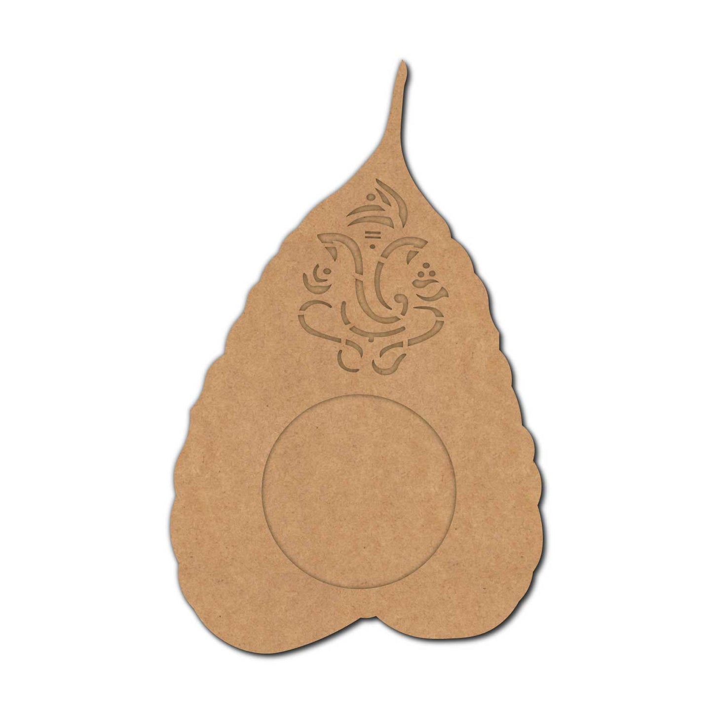 Ganesha Leaf Diya Tealight Holder MDF Design 1