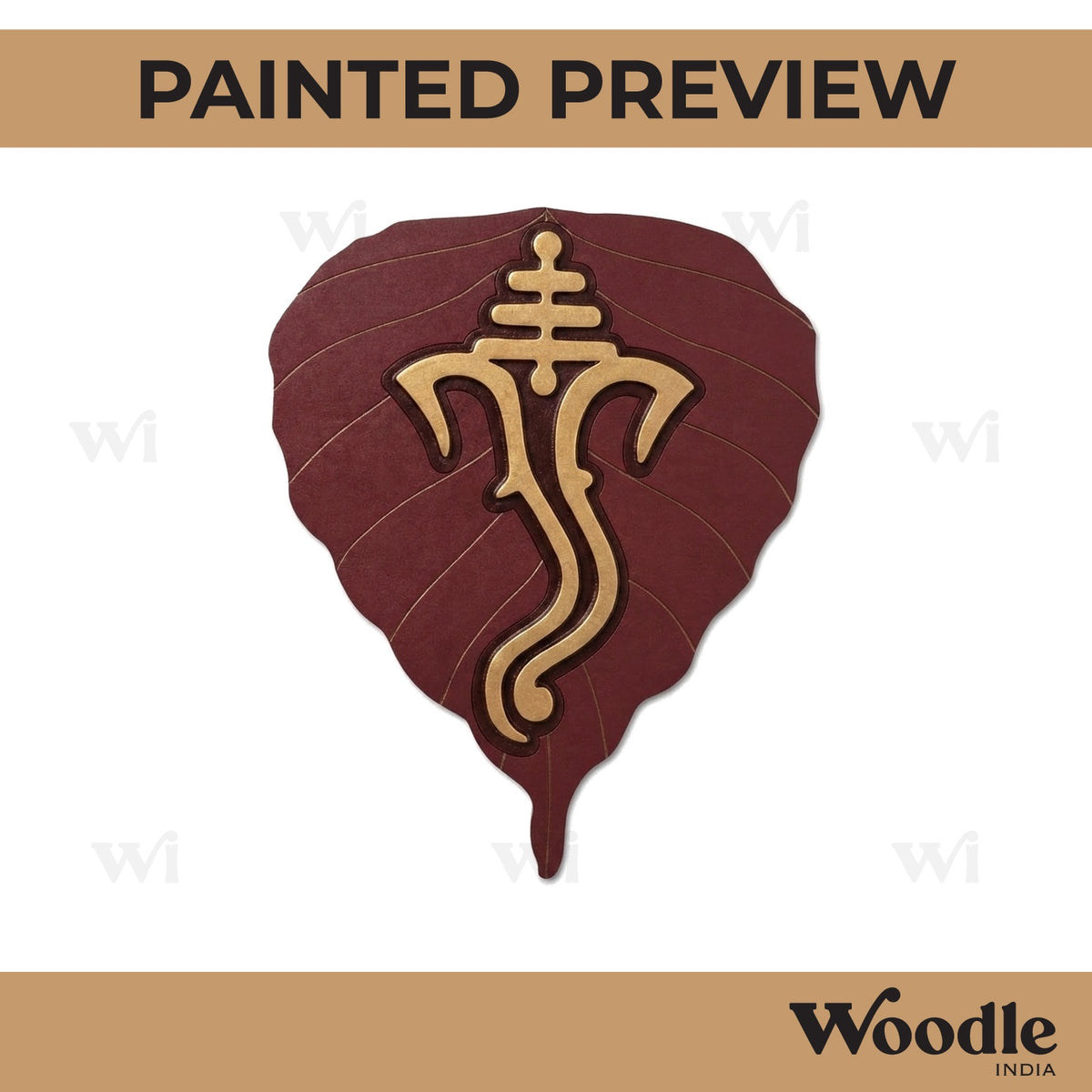 Ganesha Leaf Pre Marked Base MDF Design 1