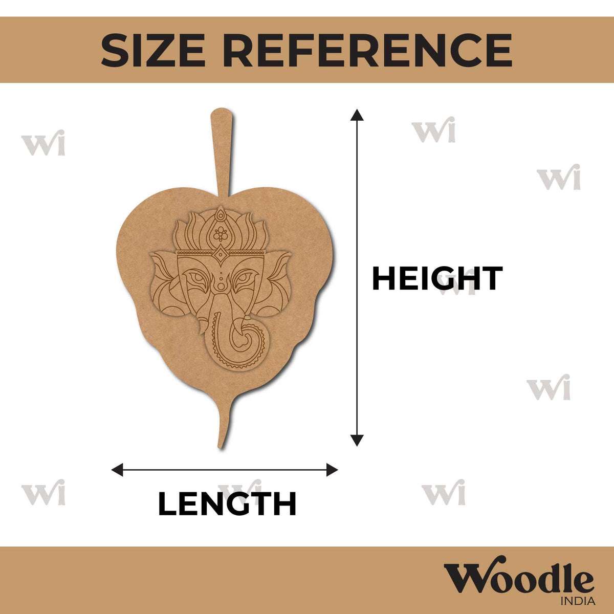 Ganesha Leaf Pre Marked Base MDF Design 2