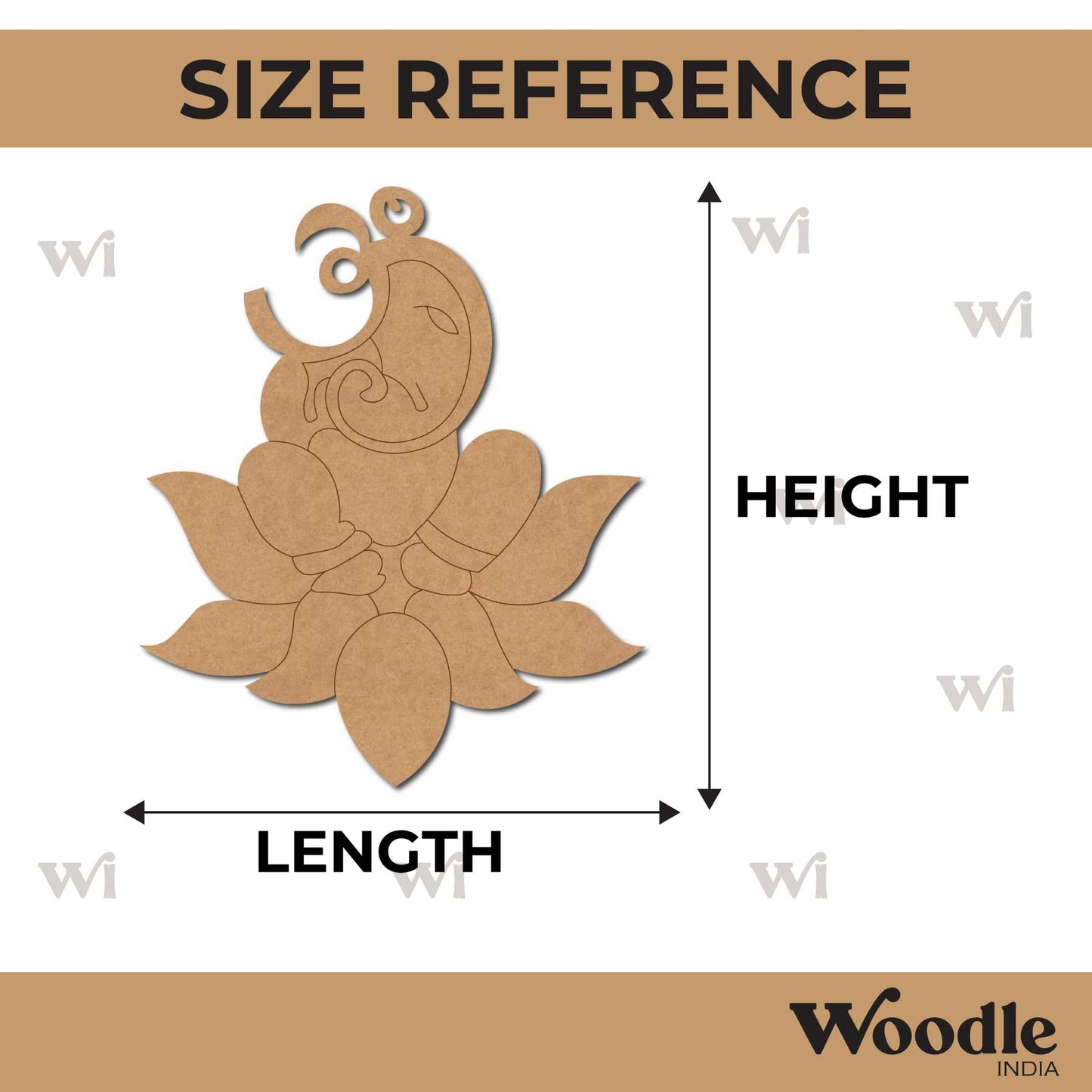 Ganesha Lotus Pre Marked MDF Design 1