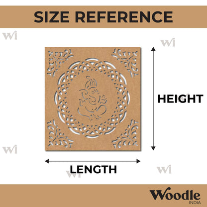 Ganesha Mandala Base Cutout MDF Design 1