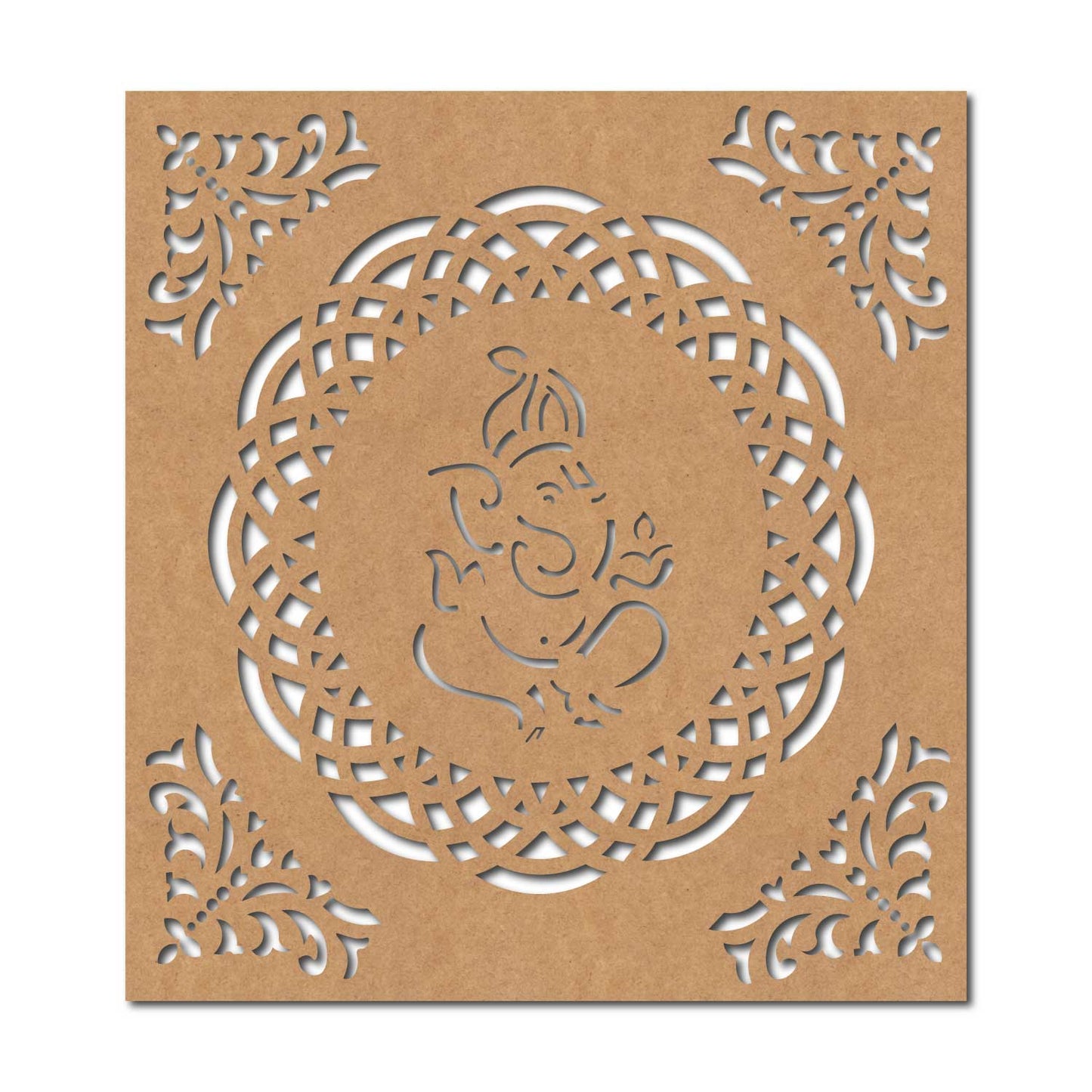 Ganesha Mandala Base Cutout MDF Design 1