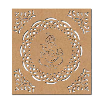 Ganesha Mandala Base Cutout MDF Design 1