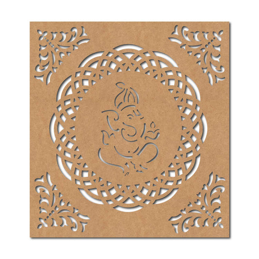 Ganesha Mandala Base Cutout MDF Design 1