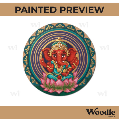Ganesha Mandala Pre Marked Round MDF Design 2