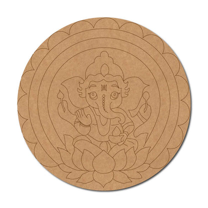 Ganesha Mandala Pre Marked Round MDF Design 2