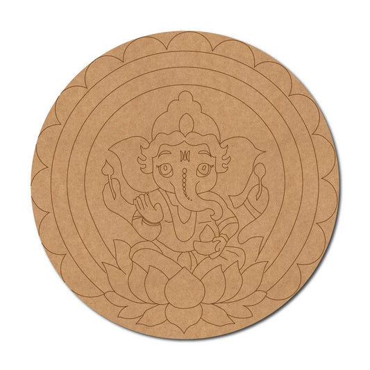 Ganesha Mandala Pre Marked Round MDF Design 2