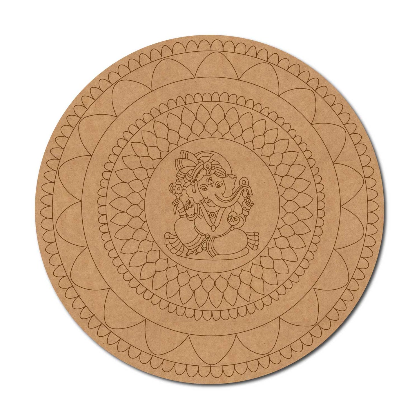 Ganesha Mandala Pre Marked Round MDF Design 3