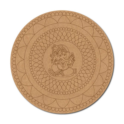 Ganesha Mandala Pre Marked Round MDF Design 3