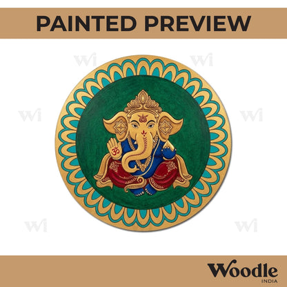 Ganesha Mandala Pre Marked Round MDF Design 4