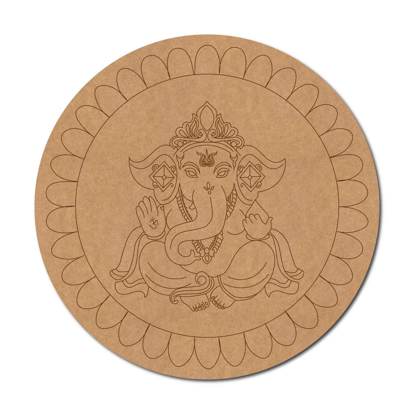 Ganesha Mandala Pre Marked Round MDF Design 4