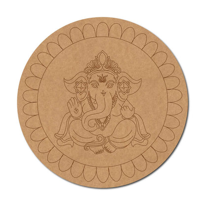 Ganesha Mandala Pre Marked Round MDF Design 4