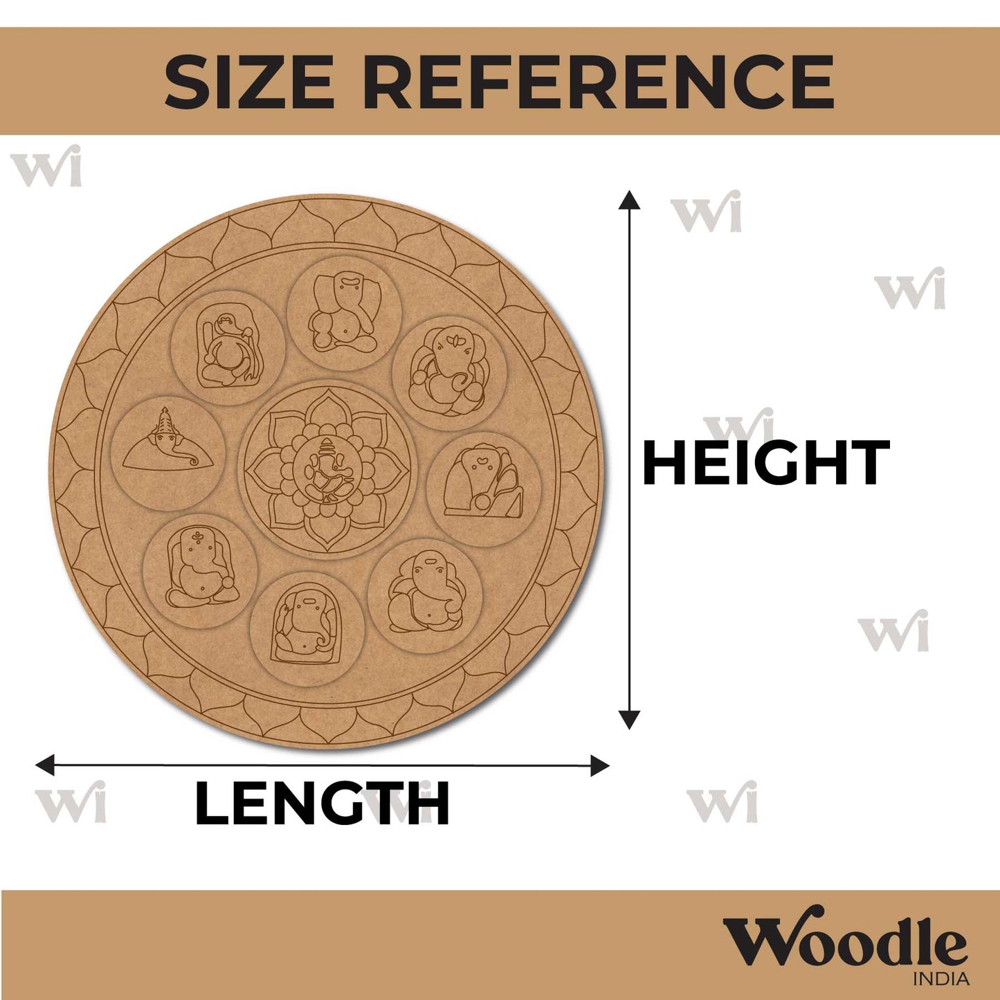 Ganesha Mandala Two Layered Pre Marked Base MDF Design 1