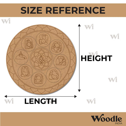 Ganesha Mandala Two Layered Pre Marked Base MDF Design 1