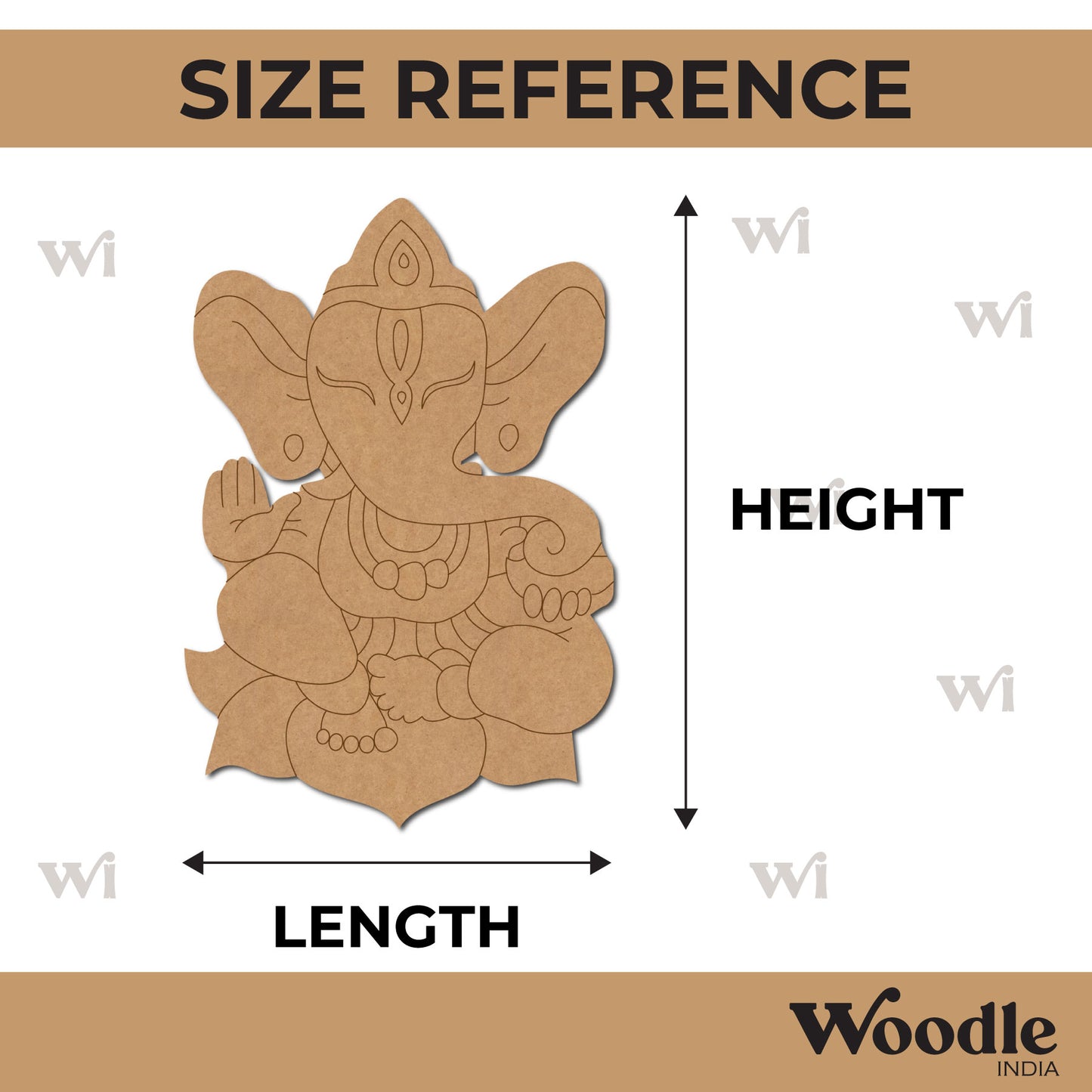 Ganesha Pre Marked MDF Design 1