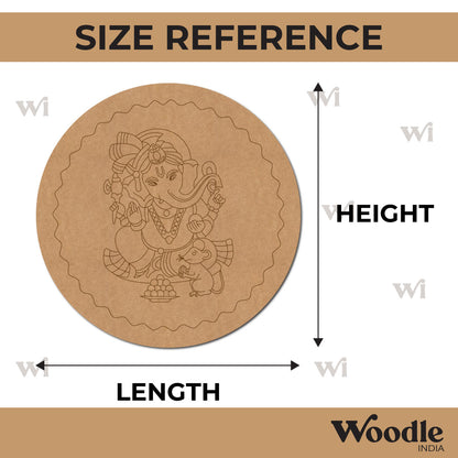 Ganesha Pre Marked Round MDF Design 1