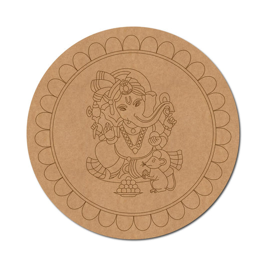 Ganesha Pre Marked Round MDF Design 2