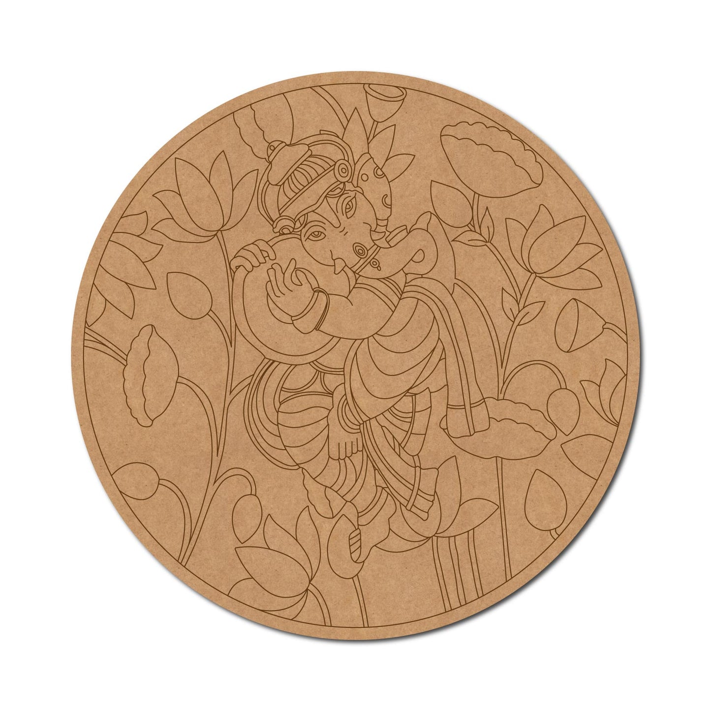 Ganesha Pre Marked Round MDF Design 3